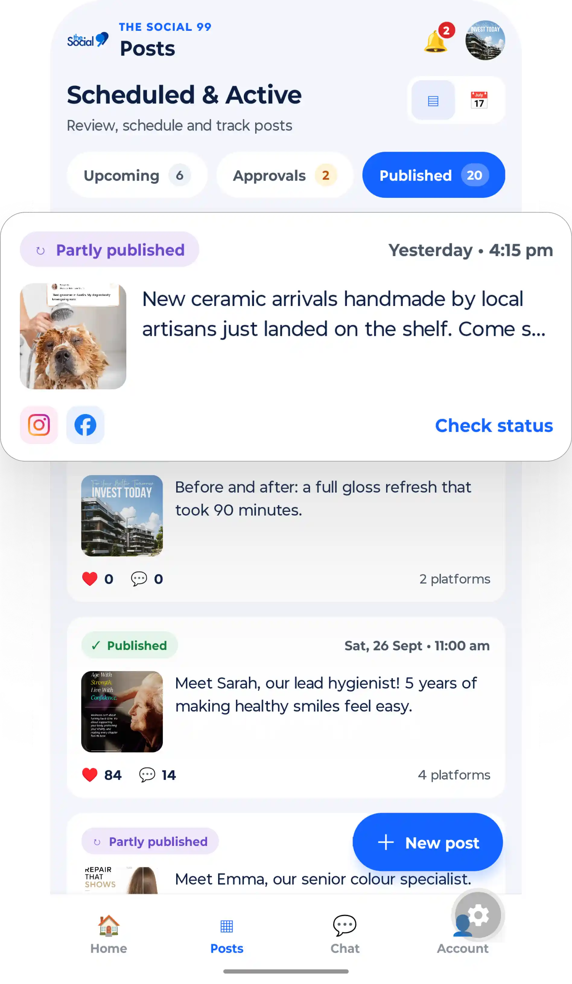 Content being planned for a coffee shop
